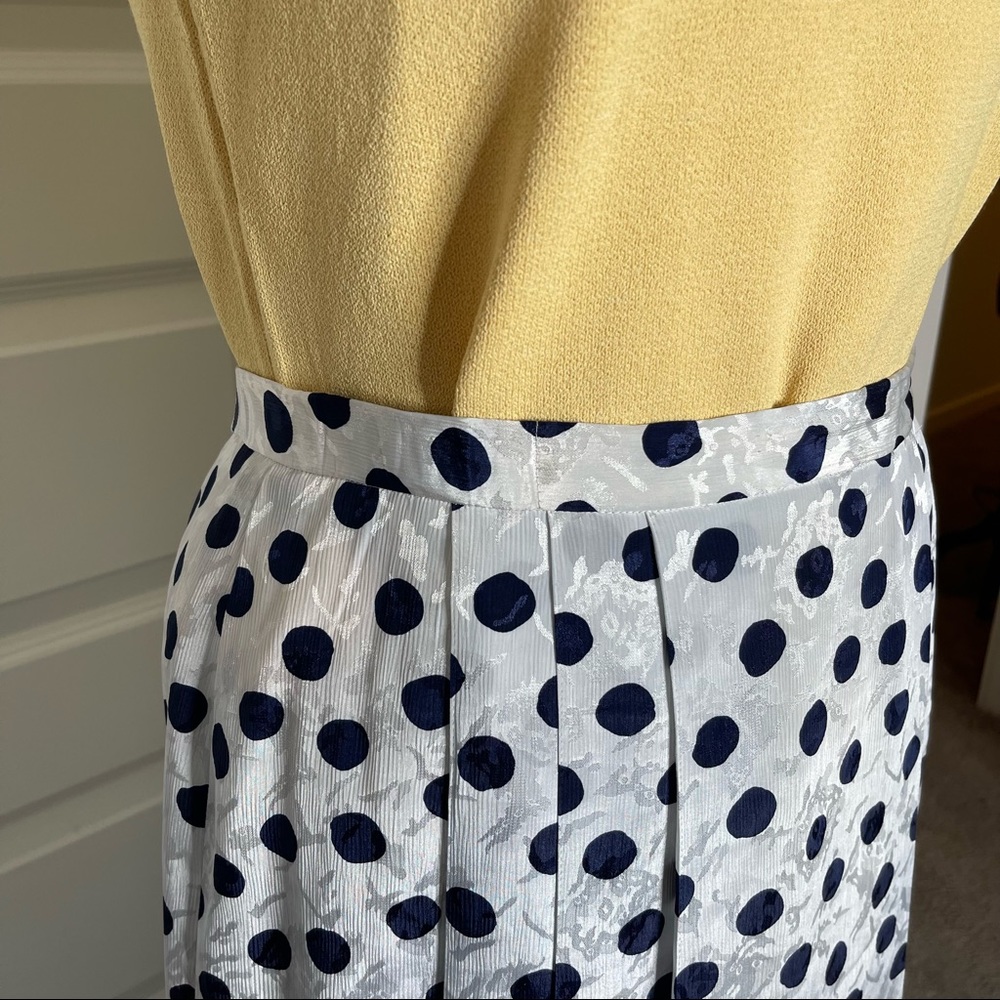 Vintage Givenchy Polka Dot Shimmer Midi Skirt - Picture 3 of 15
